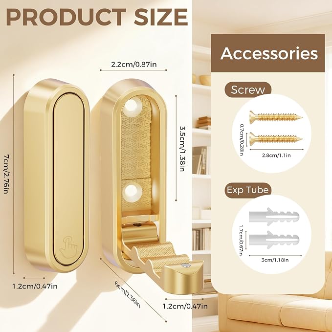 4-Pack Heavy Duty Zinc Alloy Folding Wall Hooks - Image 6