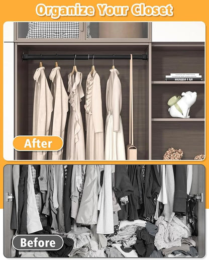 Closet Rod, 17 to 39 Inch Heavy Duty Adjustable Metal Clothing Rack - Image 3