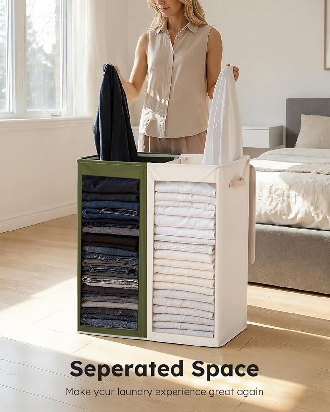 SOLEDI Large Double Laundry Hamper - Image 3