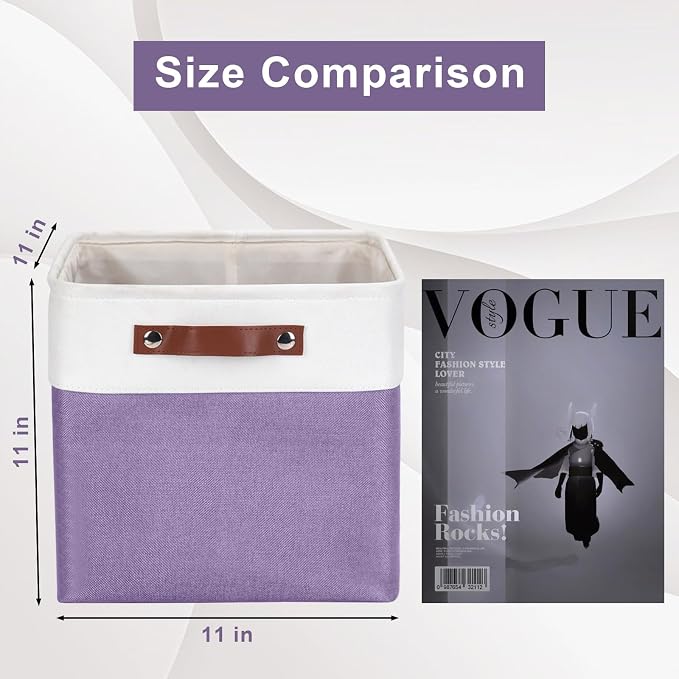 Collapsible Fabric Storage Cubes 11x11 Cube Storage Bins, 4 Pack Closet Baskets - Image 2