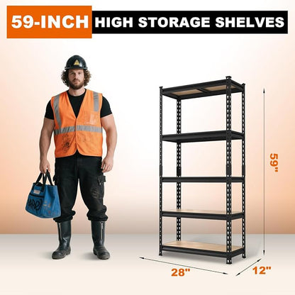 Big RED Storage Shelving Unit, 5-Tier Adjustable Storage Shelves, Heavy Duty - Image 3
