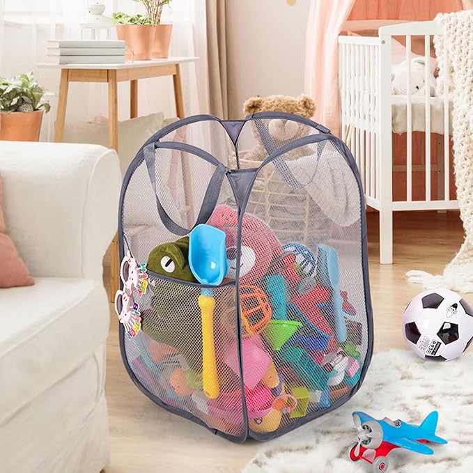 Deluxe Strong Mesh Pop up Laundry Hamper Basket - Image 7