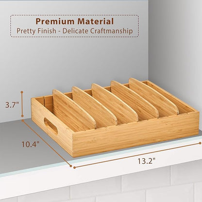 Large Bamboo Food Container Lid Organizer - Image 2