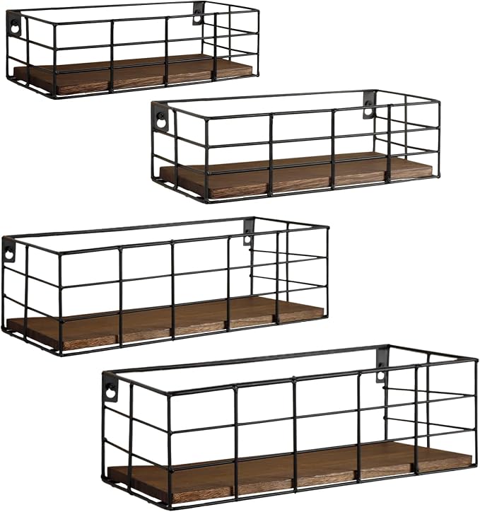 Fixwal Wall Shelves, 4 Sets of Hanging Floating Shelves, Wall Mounted Shelves by Fixwal