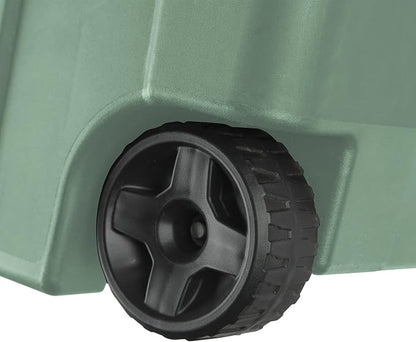 40 Gallon Wheeled Industrial Tote, Rugged Plastic Storage Bin, Latch Lid - Image 4