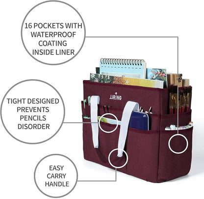 JJRING Craft Organizer Tote Bag, Large Art Storage Caddy - Image 5