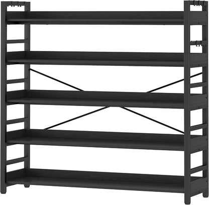HCHQHS 5 Tier Bookshelf, Adjustable Industrial Bookcase, Vertical Tall Book by HCHQHS