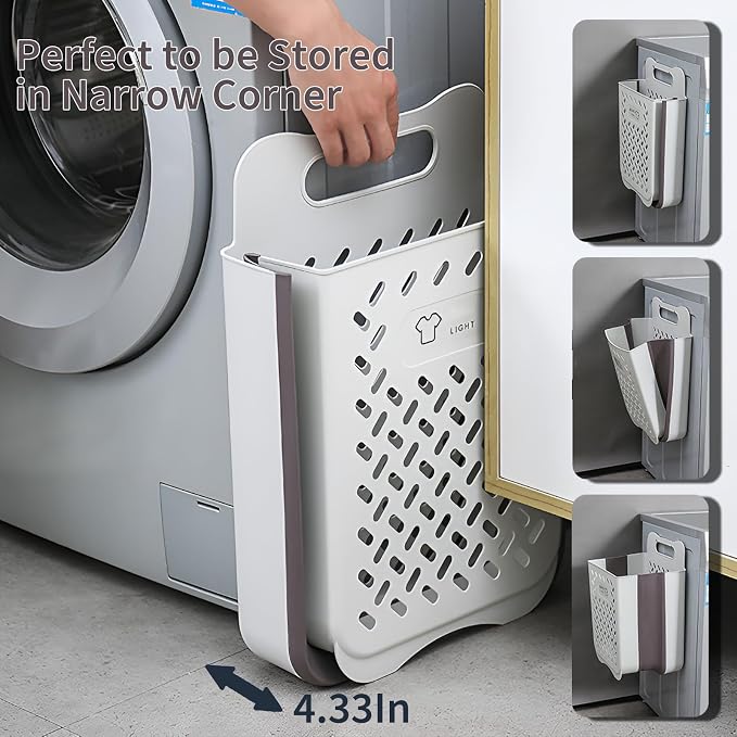 Plastic Collapsible Hanging Laundry Baskets - Image 3