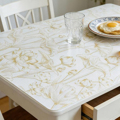 Shelf Liners Non Adhesive Light Base Gold Lotus Pattern - Image 8