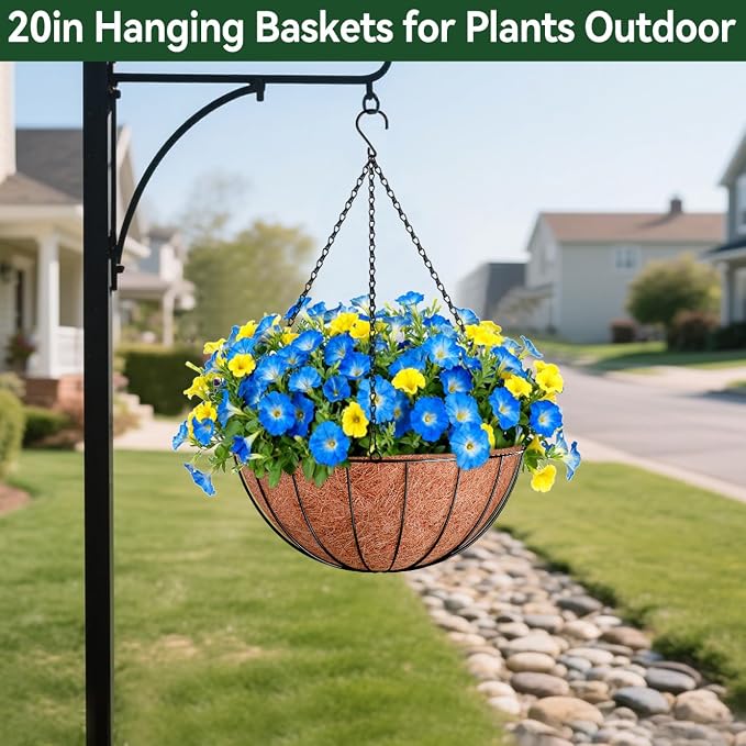 20 Inch Coco Liners for Planters, 4 Pack Hanging Basket Liners | Round Coco - Image 8