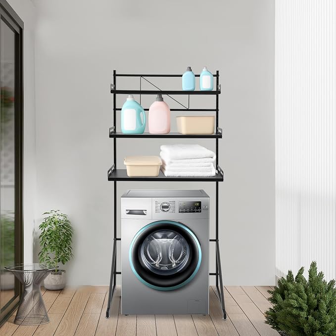 Over Washer and Dryer Storage Shelves, 3-Tier Washing Machine Organizer Rack - Image 4