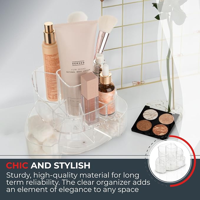 Masirs 360-Degree Rotating Makeup Organizer – Small Acrylic Cosmetic Storage - Image 4