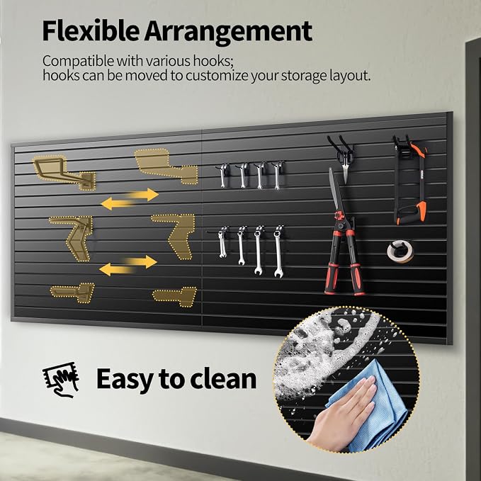 Slat Wall Panels 8x4 ft, Heavy-Duty PVC Garage Slatwall Panel - Image 6