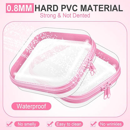 Sanwuta 6 Pcs Clear Hard Zipper Case Hard Plastic Zipper Pouches Transparent - Image 4