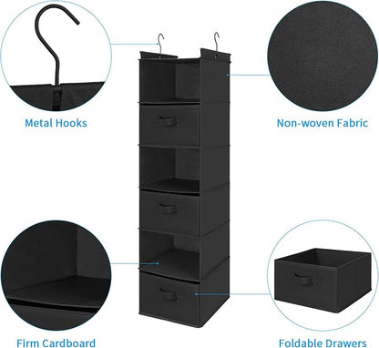 MAX Houser 6 Tier Shelf Hanging Closet Organizer, Closet Hanging Shelf - Image 4