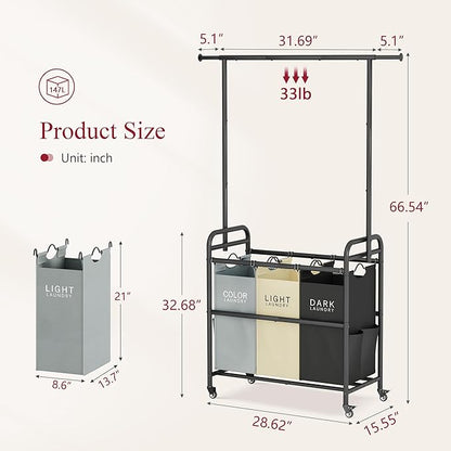 Tajsoon Laundry Sorter Cart - Image 6