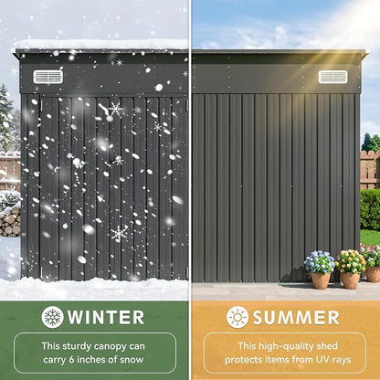 Aoxun 9.4'x7.3' Triple Door Shed Outdoor Storage Shed - Image 4