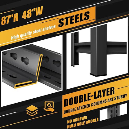 2set Storage Shelves Heavy Duty 6Tier Adjustable Metal Garage Shelving Unit - Image 6