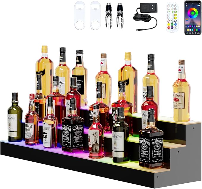 Dethan 3 Tier 48 Inch Liquor Bottle Display Shelf by ProfessionalAcrylicFactory