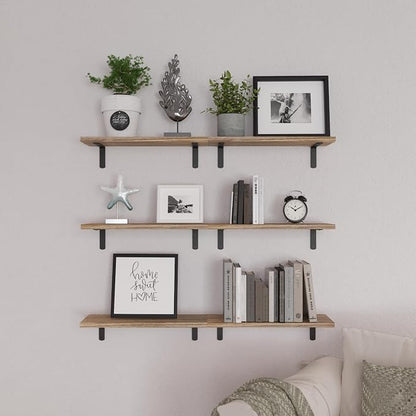 WOPITUES Wood Floating Shelves Set of 6, Shelves - Image 6