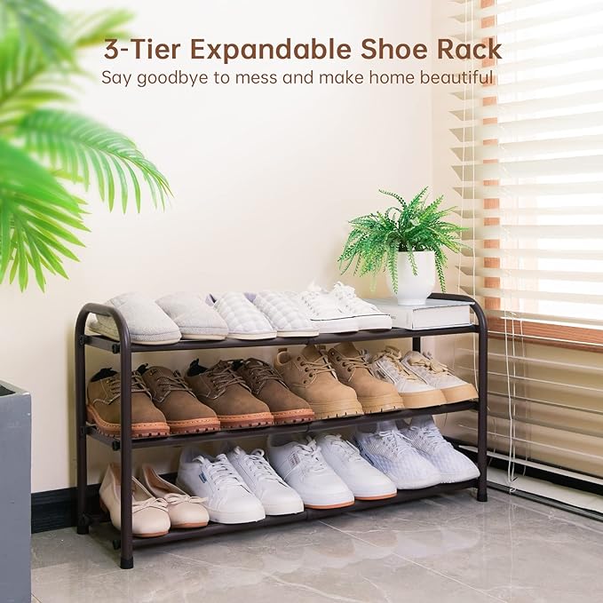 Gonfoam Expandable 3-Tier Shoe Rack - Image 2
