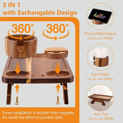 Couch Armrest Table Acacia - Image 7