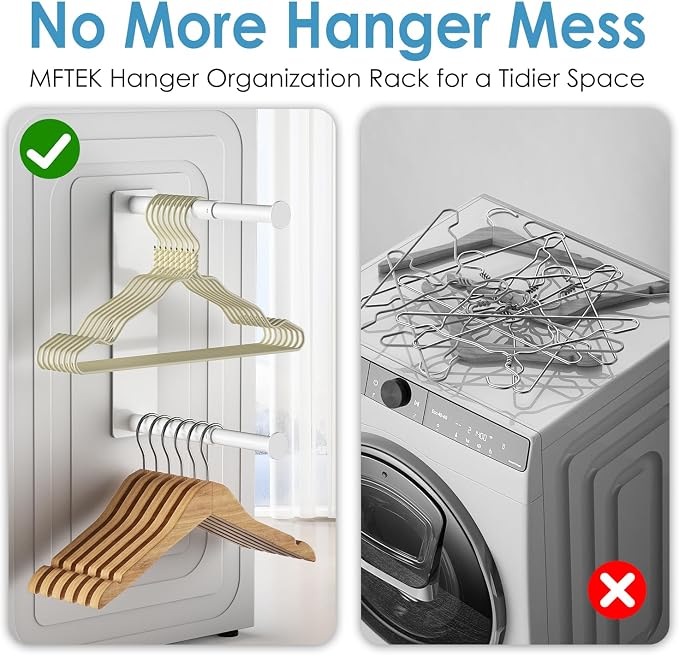 MFTEK Hanger Organizer Stacker, Magnetic Hanger Holder, Extendable Hangers - Image 4