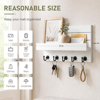 HONJIN Key Holder for Wall: Easy Installation Mail Organizer Wall Mount Hanging - Image 2