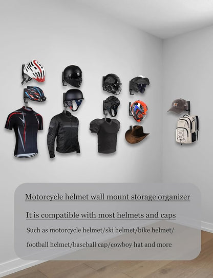 2 Pack Motorcycle Helmet Rack Helmet Wall Mount - Image 6