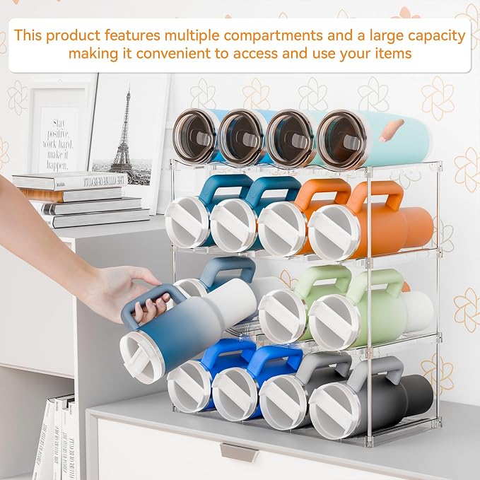 Yieach Stackable Water Bottle Organizer - Image 5