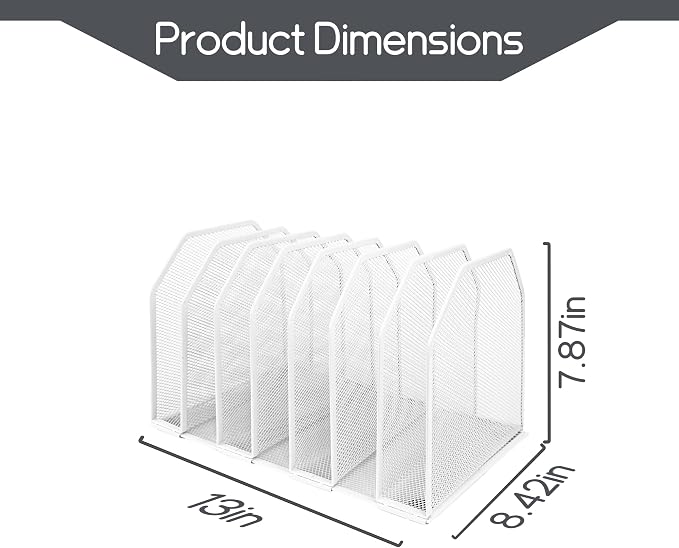 Adjustable Desk File Organizer, Detachable Office Folder Organizer, Compact - Image 4
