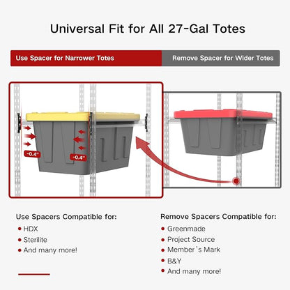 27 Gallon Tote Storage Rack, Heavy-Duty Storage Bin Rack Organizer, 5-Tier - Image 3