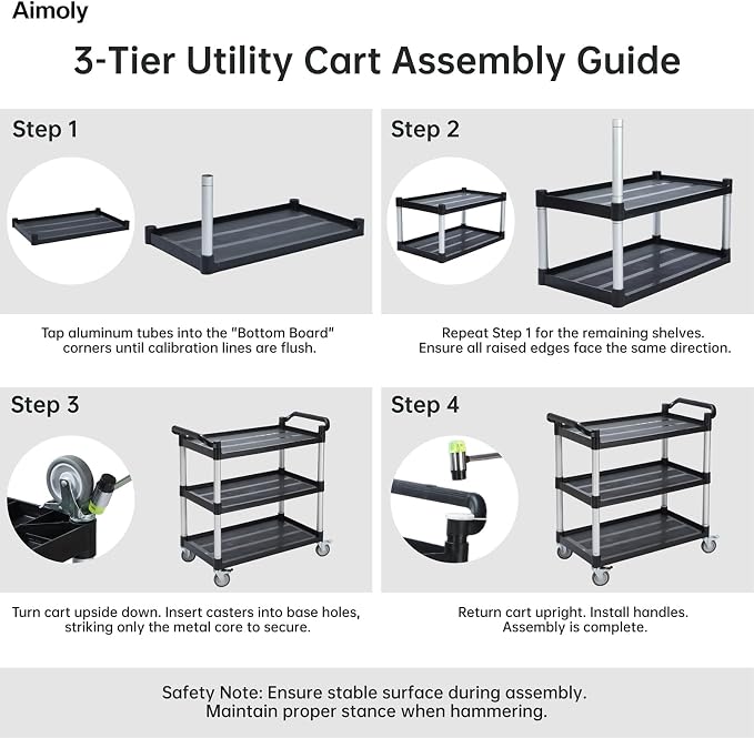 3-Tier Rolling Utility Cart - Image 8