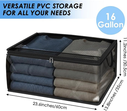 Fixwal 60L Blanket Storage Bags 4 Pack Clothes Storage Bins Foldable Thick - Image 2