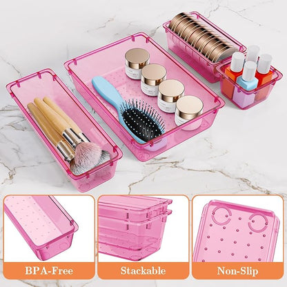 25 PCS Plastic Drawer Organizer Set, 4-Size Versatile Organizer Trays & storage - Image 3