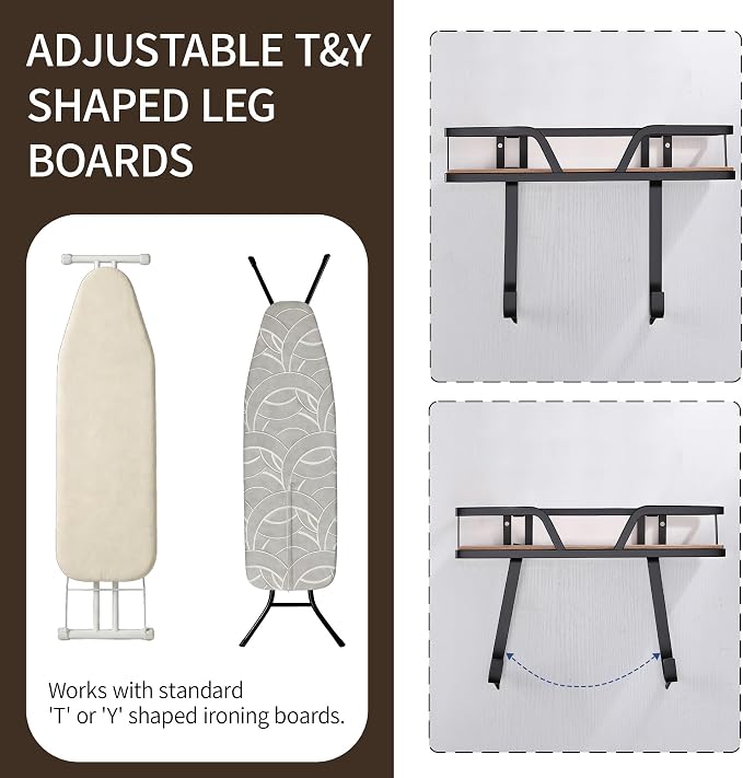 Ironing Board Holder Wall Mounted, 2-Layer Sturdy Iron and Ironing Board Hanger - Image 5
