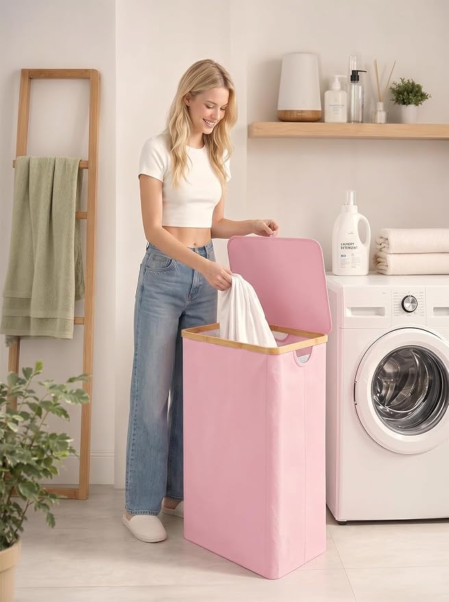 iEGrow Laundry Hamper with Lid, 110L Large Laundry Basket with Handle and Lid - Image 7