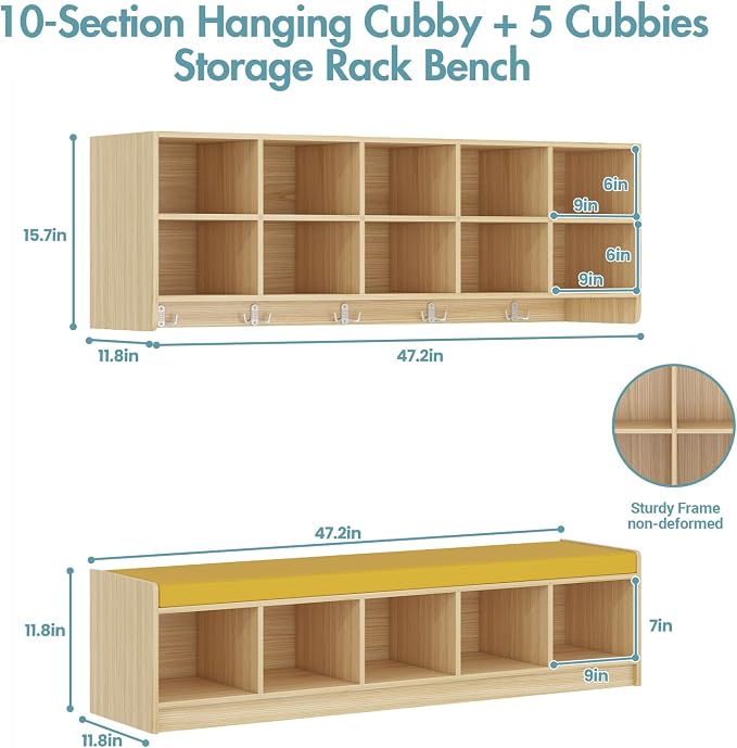 Kikihouse Set Wall Cubbies 10 Section - Image 3