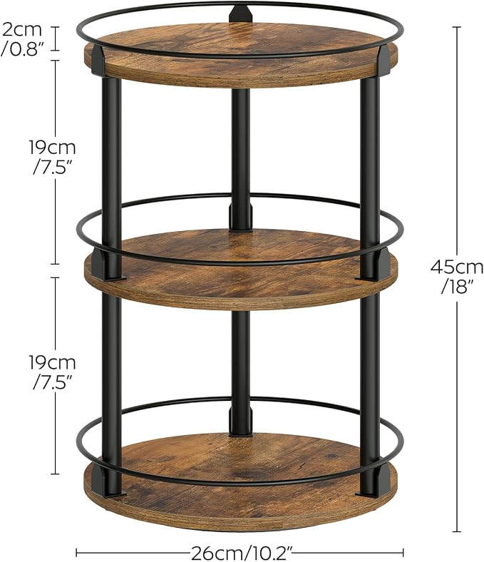 3-Tier Lazy Susan Organizer, Rotating Spice Rack, Spinning Organizer, - Image 7