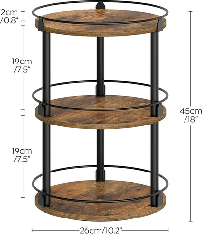 3-Tier Lazy Susan Organizer, Rotating Spice Rack, Spinning Organizer, - Image 7