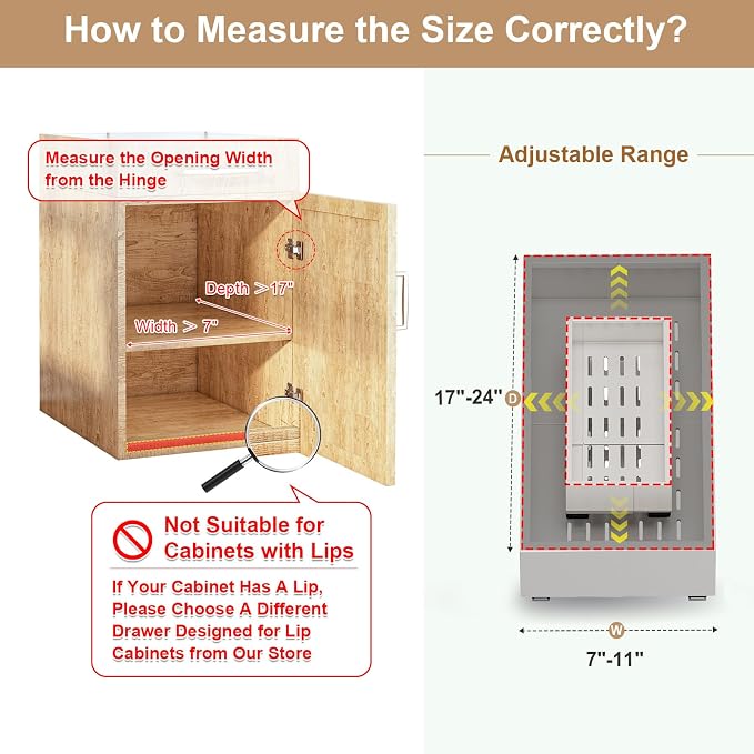 Pull out Cabinet Organizer, Width and Depth Expandable, No Drill Adjustable - Image 2