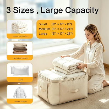 Comforter Storage Bag, Large Capacity Blanket Storage Bags 2-Layer Ultra Space - Image 5