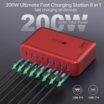 8-Port USB Charger Block 200W - Image 4