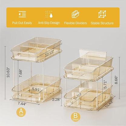 Delamu 2-Tier Under Sink Organizers and Storage, Pull Out Kitchen Pantry - Image 5