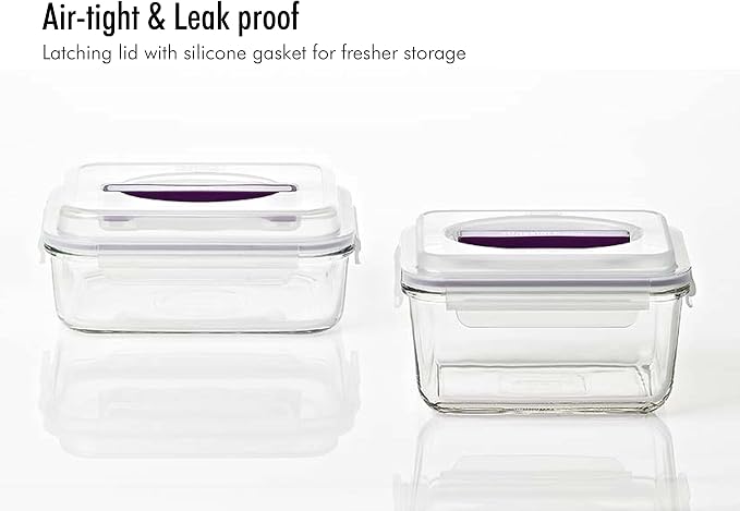 GLASSLOCK 125 Oz Glass Food Storage set of 2 – Large Capacity, Airtight & - Image 4