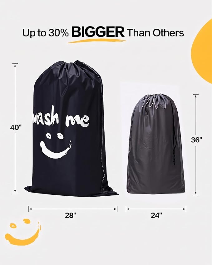 HOMEST XL Laundry Bag 28" x 40", Extra Large Dirty Clothes Organizer Holds 3-4 - Image 2
