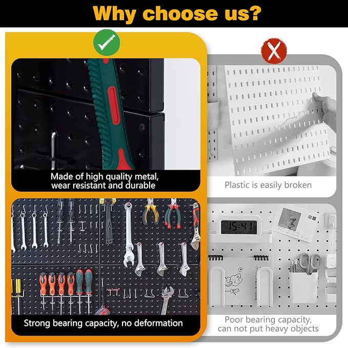 Ultrawall 2 Pcs Metal Pegboard Wall Panels, Peg Boards - Image 4