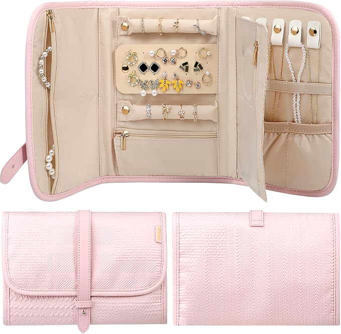 Voova Travel Jewelry Holder Organizer Case, Large Jewelry Storage Bag by Voova