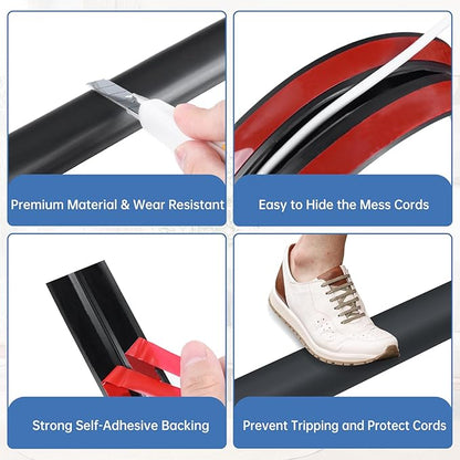 Floor Cord Cover Self Adhesive Cord Hider Floor Extension Cord Covers - Image 3