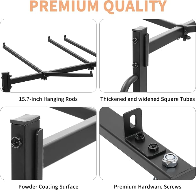 Folding Chair Rack with Wheels, Heavy Duty Steel Chair Cart - Image 5